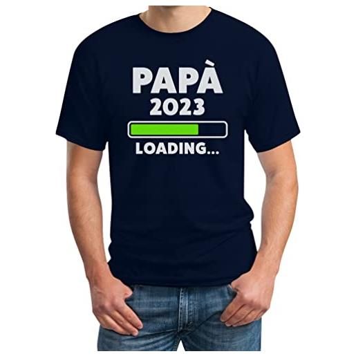 Shirtgeil papà 2023 loading - regali uomo per la nascita maglietta da uomo x-large navy
