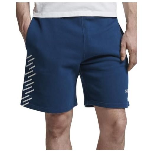 Superdry pantaloncini sportivi da uomo code core, navy, xl