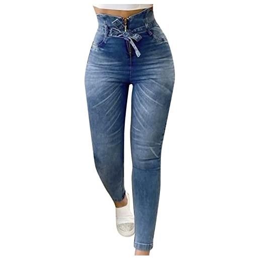 Ghemdilmn jeans slim a vita alta, piccoli leggings a matita, anni '90 flare jeans pantaloni per donna ragazza vestiti 140, a, xxl
