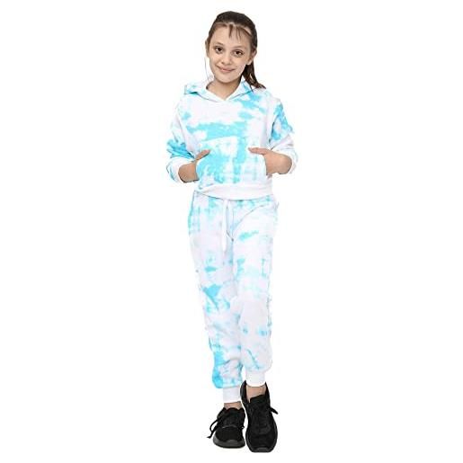 A2Z 4 Kids bambini ragazze tuta progettista tie dye stampare vello - t. S crop 311 blue 13