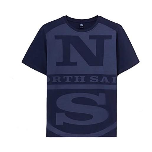 North sails s/s t-shirt w/graphic, navy blue, medium uomo
