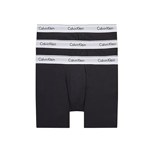 Calvin Klein boxer uomo confezione da 3 cotone elasticizzato, nero (black/black/black), 75d (34d)