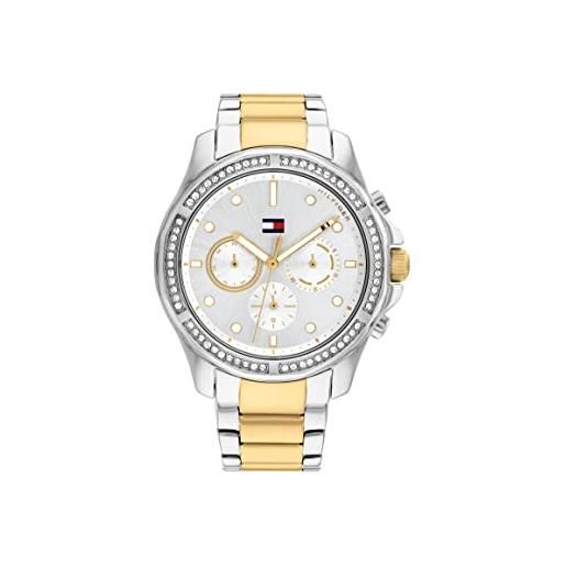 Tommy Hilfiger orologio analogico multifunzione al quarzo da donna con cinturino in acciaio inossidabile bicolore - 1782615