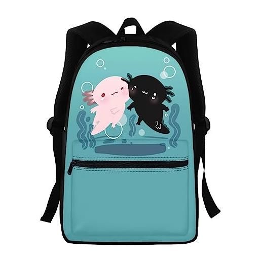Showudesigns zaino per bambini per la scuola ragazze carino cane libro borsa elementare studente zaino zaino viaggio zaino, modello axolotl, taglia unica