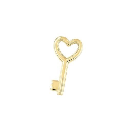 forme di Lucchetta lucchetta - ciondolo chiave a forma di cuore in oro giallo 14 carati | charms e ciondoli per bracciale e catenina (fino a 4mm) | per donna ragazza bambina