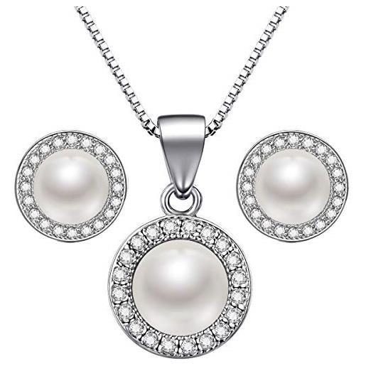 Lydreewam set di gioielli in argento sterling 925 da donna + confezione regalo per san valentino blu
