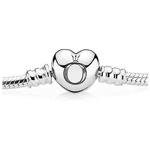 Pandora bracciale Pandora 590719, con chiusura in argento sterling a forma di cuore, argento, colore: silver, cod. 39985-00