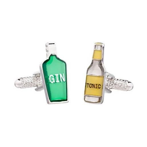 Onyx - Art gemelli a forma di bottiglia di gin tonic, presentati in confezione regalo londra, metallo