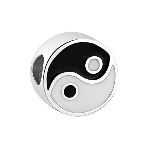Nenalina ciondolo yin e yang in argento sterling 925 | charm compatibile con tutti i comuni braccialetti e collane | 717537-001