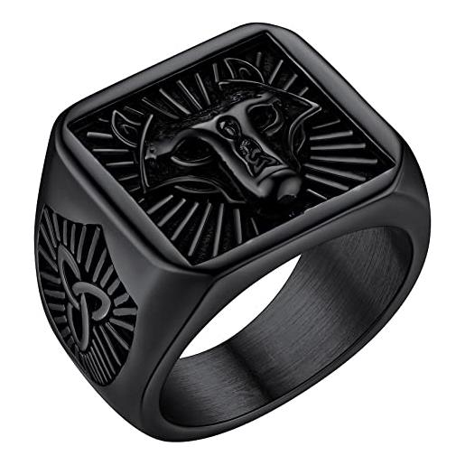 FaithHeart anello in acciaio inossidabile personalizzato testa di lupo anello da dito con runa retro anello da dito da lupo vichingo con nodo celtico anello da dito vichingo per uomo