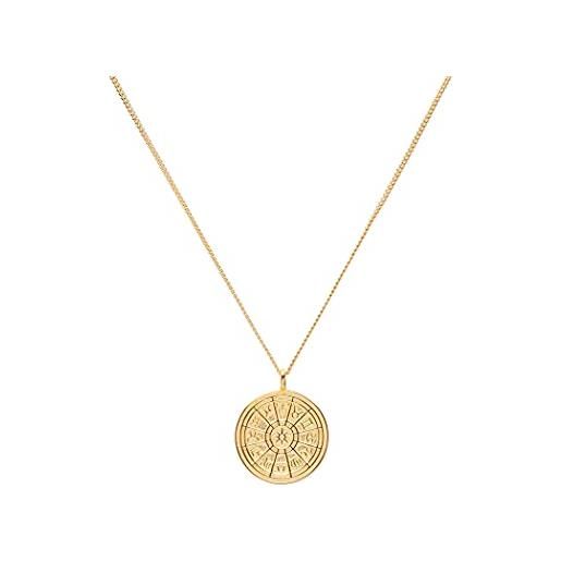 LUUK LIFESTYLE collana in argento sterling 925, 50cm, con ciondolo segno zodiacale dal design moderno, inossidabile, stile vintage, oro