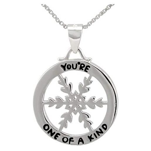 Serebra Jewelry collana con ciondolo a forma di fiocco di neve, in argento sterling 925, idea regalo