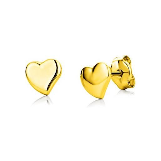 Miore orecchino per bambina oro giallo 18 kt / 750 piccoli a lobo cuore