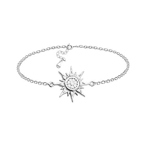 Sofia Milani - bracciale da donna in argento 925 - con pietra zircone - ciondolo a stella sole - 30219