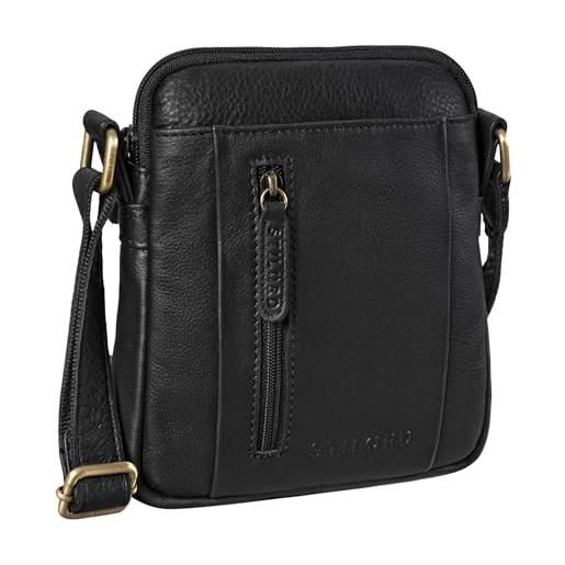 STILORD 'emerson' borsello a mano uomo pelle borsa a tracolla vintage borsetta piccola elegante borsa messenger borsa ufficio cuoio genuino, colore: nero