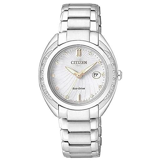 Citizen ew2250-59a elegante orologio da donna eco-drive con diamanti, bracciale