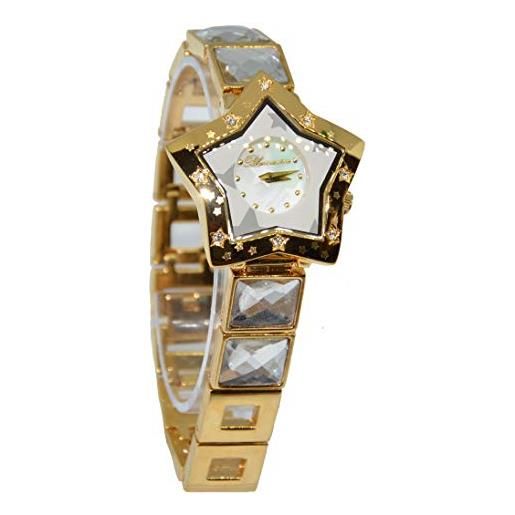 Blumarine orologio blumarine donna acciaio ip gold stella strass white dial bm. 3115ls/06m