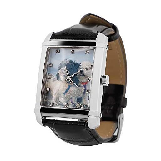 Brand new orologio da uomo - orologio personalizzati con foto - alskafashion orologio analogico al quarzo - orologio da polso fotografico - orologi da uomo nero/marrone (black 1)