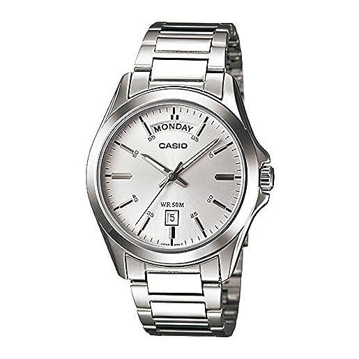 Casio mtp-1370d-7a1vdf - orologio da uomo, cinturino in acciaio inossidabile colore argento, argento, bracciale