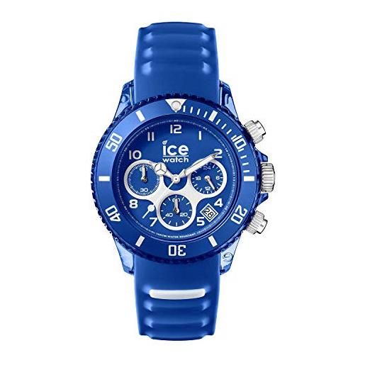 Ice-watch ice aqua marine orologio blu da uomo con cinturino in silicone, chrono, 001459 (medium)