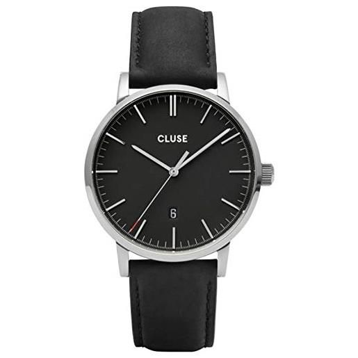 Cluse men's aravis 40mm leather band steel case quartz watch cw0101501001
