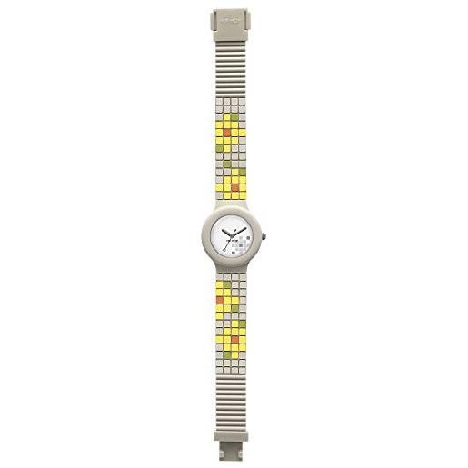 HIP HOP orologio donna mosaic quadrante bianco e cinturino in silicone beige, movimento solo tempo - 3h quarzo