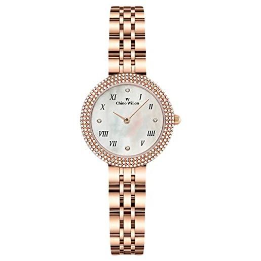 RORIOS orologio donna ultra sottile diamante orologio quarzo analogico orologi impermeabile orologi da polso