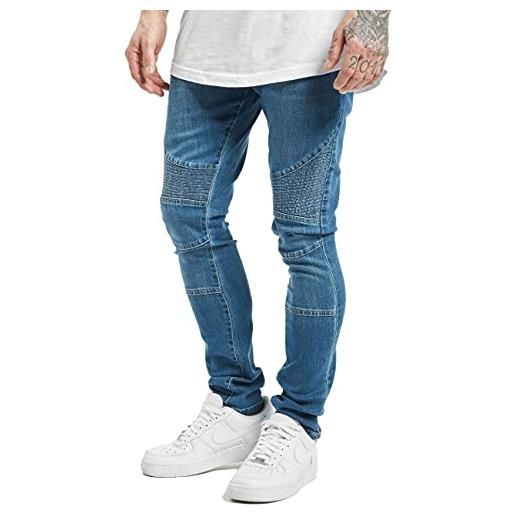 Urban Classics slim fit biker jeans, blu (blue washed 799), 30w / 31l uomo