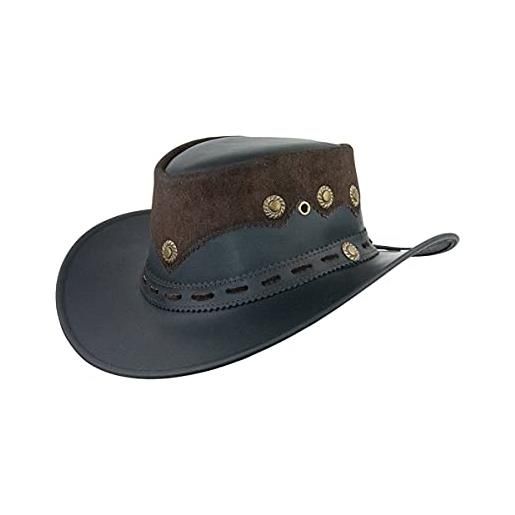 Black Jungle pentland cappello in pelle, cappello occidentale, cappello australia, cappello da cowboy (nero, m)