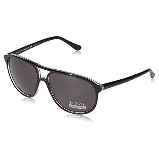 LOZZA sl1827l z32p sunglasses unisex plastic, standard, 61 occhiali, black crystal/grey, uomo