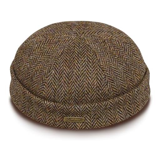 Sterkowski berretto docker | harris tweed beanie cap per uomo e donna | caldo beanie, nero, 59