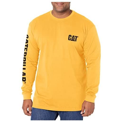 Caterpillar maglietta da uomo a maniche lunghe t-shirt, giallo