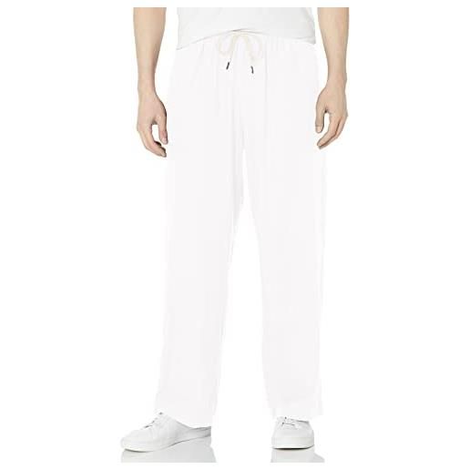 Emporio Armani pantaloni da uomo superfine linen blend, bianco, m