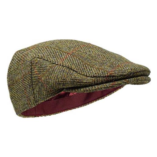 Borges & Scott coppola nevis - 100% lana tessuta a mano - tweed harris - resistente all'acqua - pino herringbone 54cm