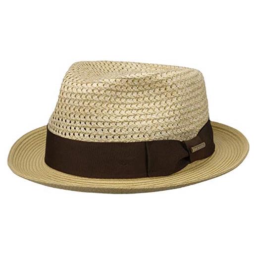 Stetson cappello di paglia weave-mix toyo donna/uomo - da sole estivo con nastro in grosgrain primavera/estate - s (54-55 cm) natura-beige