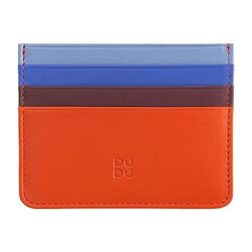 DuDu porta carte di credito colorato in pelle nappa 6 tasche dudu arancio
