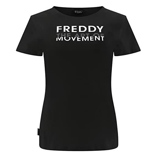 FREDDY - t-shirt con stampa in rilievo the art of movement, donna, verde, medium