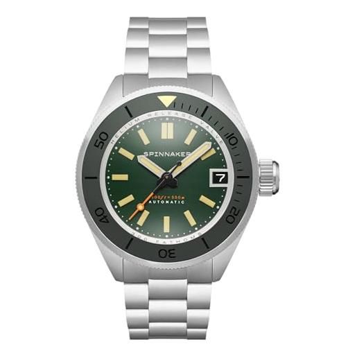 Spinnaker mens 45mm piccard automatic hunter green watch with stainless steel bracelet sp-5098-11
