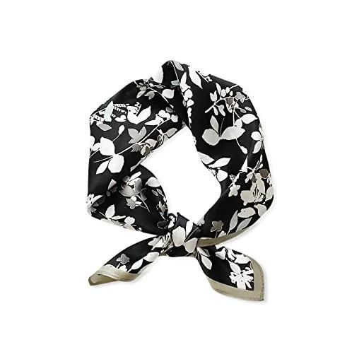 LumiSyne sciarpe di seta donna piccolo foulard quadrato stampata catena vintage tinta unita morbido leggera bandane fascia per capelli fazzoletto wristband decorazione copricapo
