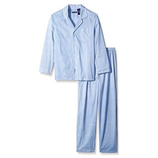 Fruit of the Loom men's long sleeve broadcloth pajama set, royal, 5x large