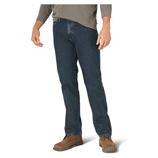 Wrangler - jeans classici da uomo in cotone a 5 tasche, vestibilità regolare, serie "big & tall" - blu - 58w x 32l