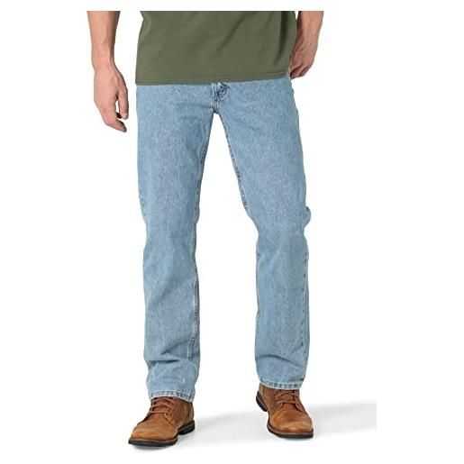 Wrangler - jeans classici da uomo in cotone a 5 tasche, vestibilità regolare, serie "big & tall" - blu - 58w x 32l