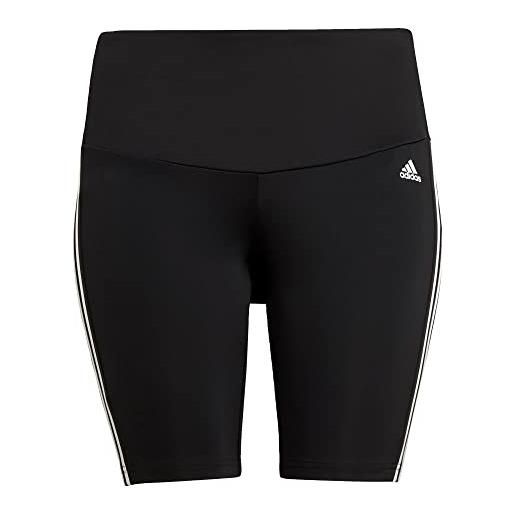 adidas womens 3-stripes short tights black/white large