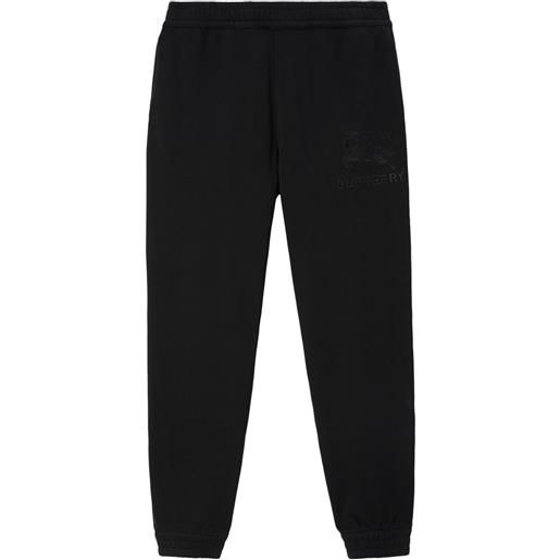 Burberry pantaloni sportivi con ricamo ekd - nero