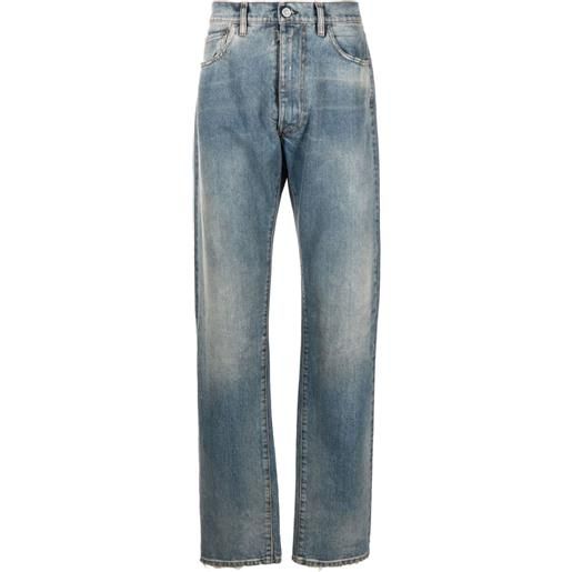 Maison Margiela jeans dritti con effetto vissuto - blu