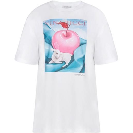 Nina Ricci t-shirt con stampa mela - bianco