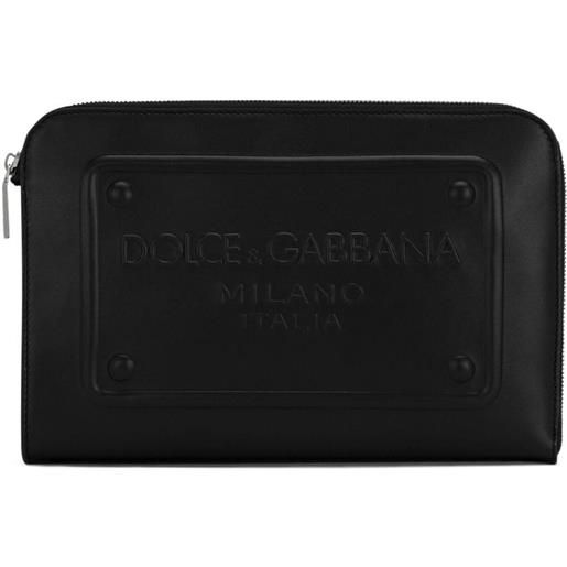Dolce & Gabbana clutch con logo in rilievo - nero