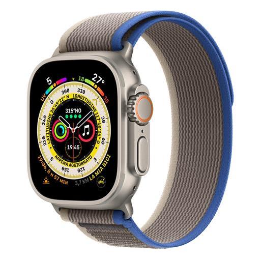 SMARTWATCH apple watch ultra gps + cellular 49mm titanium case blue grey trail loop m/l eu