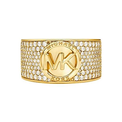 Michael Kors - anello da cocktail premium metallic muse in ottone color oro da donna, mkj80637106