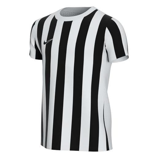 Nike striped division iv jersey maglia a maniche corte da bambino, unisex - bambini, cw3819-100, bianco/nero/nero, 12-13 anni